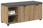 vidaXL Flurbank mit Kissen mit Regal Artisan-Eiche 100 x 38 x 46 cm
