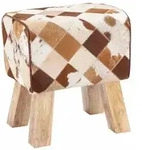 vidaXL Bank 40 x 30 x 45 cm Echtes Leder Braun-Patchwork