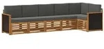 vidaXL Ecksofa Set mit Kissen 5 pcs Natur und Anthrazit
