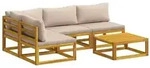 vidaXL Sofa-Set 5 stk. Natur Massivholz Akazie