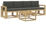 vidaXL Outdoor-Sofagarnitur mit Kissen 5 pcs Wei&szlig; und Anthrazit