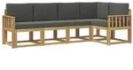 vidaXL Outdoor-Sofagarnitur mit Kissen 5 pcs Wei&szlig; und Anthrazit
