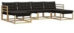 vidaXL Outdoor-Sofagarnitur mit Kissen 6 pcs Wei&szlig; und Schwarz