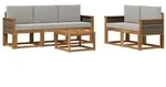 vidaXL Outdoor-Sofagarnitur mit Kissen 6 pcs Nat&uuml;rlich und Hellgrau