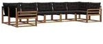 vidaXL Outdoor-Sofagarnitur mit Kissen 7 pcs Nat&uuml;rlich und Schwarz