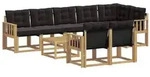 vidaXL Outdoor-Sofagarnitur mit Kissen 9 pcs Wei&szlig; und Schwarz