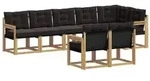vidaXL Outdoor-Sofagarnitur mit Kissen 8 pcs Wei&szlig; und Schwarz