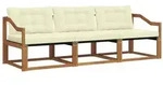 vidaXL Outdoor-Sofagarnitur mit Kissen 3 pcs Natur und Creme