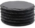 Untersetzer Schiefer Glasuntersetzer Antikratzboden 10cm 6 St&uuml;ck Round