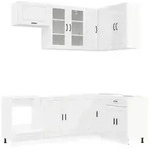 vidaXL K&uuml;cheneinheit PORTO 8 pcs Hochglanz Wei&szlig; Holzwerkstoff