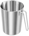 2L Messbecher Edelstahl mit Griff Ausgie&szlig;lippe Silber(2000ML) | Milchk&auml;nnchen...