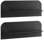vidaXL Wandregal 2 stk. Schwarz 102 x 13,5 x 37,5 cm Holzwerkstoff