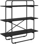 vidaXL B&uuml;cherregal 3 Ebenen 100 x 35 x 105 cm PB Schwarz Eichen-Optik