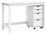 vidaXL Desk und Rolling Cabinet Set MOSS 2 pcs Wei&szlig;