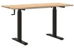 vidaXL Schreibtisch Schwarz und Natur 140 x 60 cm Massivholz Eiche