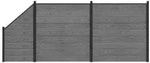 vidaXL zaunset 446 x 186 cm WPC und Aluminium Grau