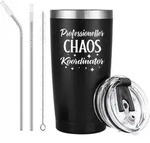 Kaffeebecher 600ml 20oz Professioneller Chaos Koordinator Schwarz