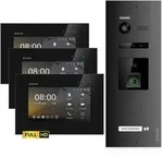 HD Video T&uuml;rsprechanlage mit Fingerprint und RFID f&uuml;r 1 Familienhaus, 3x Monitore,