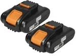 EXTENSILO 2x Akku kompatibel mit Worx WX166.4, WX166.9, WX166.5, WX170, WX175,...