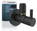 MS Eckventil, Schwarz matt, 1/2"AG x 10 mmQ, mit Rosette