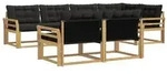 vidaXL Outdoor-Sofagarnitur mit Kissen 7 pcs Wei&szlig; und Schwarz