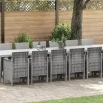 vidaXL 17-teiliges Garten Esszimmer Set Hellgrau Poly Rattan