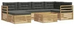 vidaXL Outdoor-Sofagarnitur mit Kissen 7 pcs Wei&szlig; und Anthrazit