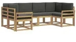 vidaXL Outdoor-Sofagarnitur mit Kissen 6 pcs Wei&szlig; und Anthrazit