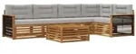 vidaXL Outdoor-Sofagarnitur mit Kissen 6 pcs Nat&uuml;rlich und Hellgrau