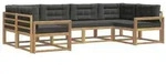 vidaXL Outdoor-Sofagarnitur mit Kissen 6 pcs Wei&szlig; und Anthrazit