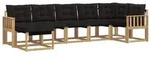 vidaXL Outdoor-Sofagarnitur mit Kissen 7 pcs Wei&szlig; und Schwarz