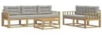 vidaXL Outdoor-Sofagarnitur mit Kissen 6 pcs Wei&szlig; und Hellgrau