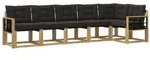 vidaXL Outdoor-Sofagarnitur mit Kissen 6 pcs Wei&szlig; und Schwarz