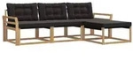 vidaXL Outdoor-Sofagarnitur mit Kissen 4 pcs Wei&szlig; und Schwarz