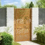vidaXL Gartentor 105x180 cm Wetterfester Stahl Blatt-Design