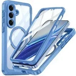MagSafe Handyh&uuml;lle f&uuml;r Samsung Galaxy S26 FE 360 Full Body Glas Bumper Blau