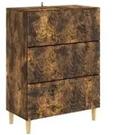vidaXL Schubladenschrank Ger&auml;ucherte Eiche 66 x 34,5 x 90 cm