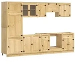 vidaXL Schrank mit Regal SKI 9 pcs Honigbraun Massives Kiefernholz
