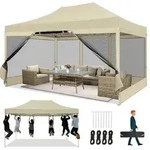 COBIZI Faltpavillon 3x4,5 Wasserdicht Stabil, Partyzelt Faltbar mit 4...