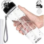 Trinkflasche 500ml Kinder Auslaufsicher 500 ml, 2 Deckel Durchsichtig