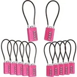 SEPOX 4-stelliges Zahlenschloss 12er Set Pink 18cm Stahlkabel