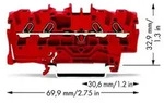 WAGO 2002-1403 Durchgangsklemme 5.20mm Zugfeder Rot 100St.