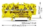 WAGO 2002-1406 Durchgangsklemme 5.20mm Zugfeder Gelb 100St.