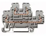 WAGO 870-503 Doppelstock-Durchgangsklemme 5mm Zugfeder Belegung: L, N Grau 50St.