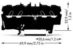 WAGO 2002-1405 Durchgangsklemme 5.20mm Zugfeder Schwarz 100St.