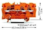 WAGO 2004-1302 Durchgangsklemme 6.20mm Zugfeder Orange 50St.
