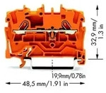 WAGO 2001-1202 Durchgangsklemme 4.20mm Zugfeder Orange 100St.
