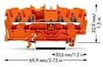 WAGO 2002-1402 Durchgangsklemme 5.20mm Zugfeder Orange 100St.
