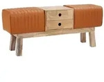 vidaXL Bank 110 x 30 x 45 cm Echtes Leder Braun