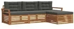 vidaXL Outdoor-Sofagarnitur mit Kissen 4 pcs Natur und Anthrazit